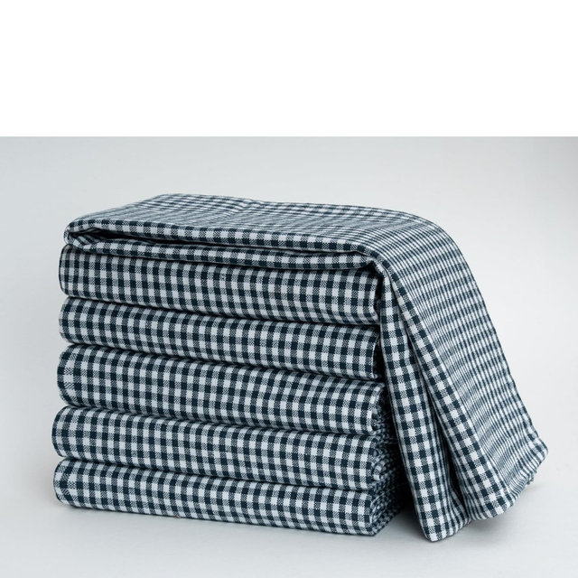Kitchen Towel Set – Pack of 6 (22’’ x 32’’) Extra Large Jumbo Premium Cotton Dish Towels for Kitchen – Flat Check Towels – Absorbent – 100% Cotton – with Hanging Loop-Navy