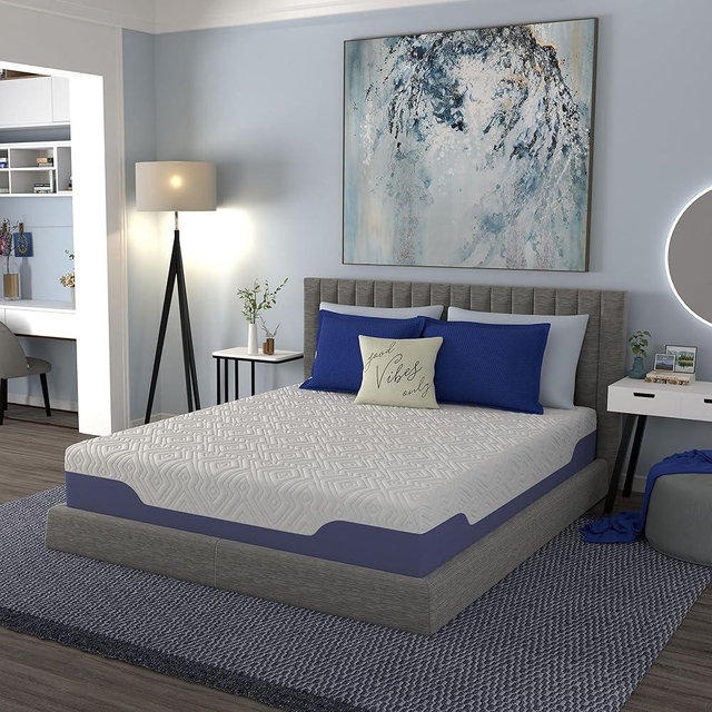 Vibe Supreme Cooling Hybrid Mattress, Innerspring and Gel Memory Foam Mattress, Fiberglass Free, 10-Inch Bed in a Box, Queen