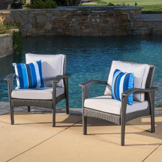 Hagler Patio Chair with Cushion (Set of 2)