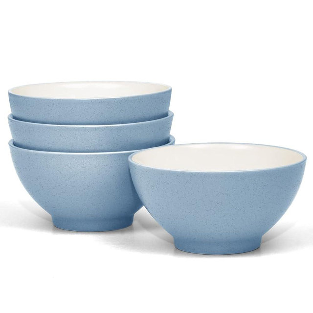 Noritake Colorwave Bowl, Rice, 5 3/4", 20 oz, Set of 4 in Blue/Ice.,