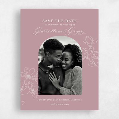 Dusty Rose, Pink Wedding Save the Date - Magnolia Photo