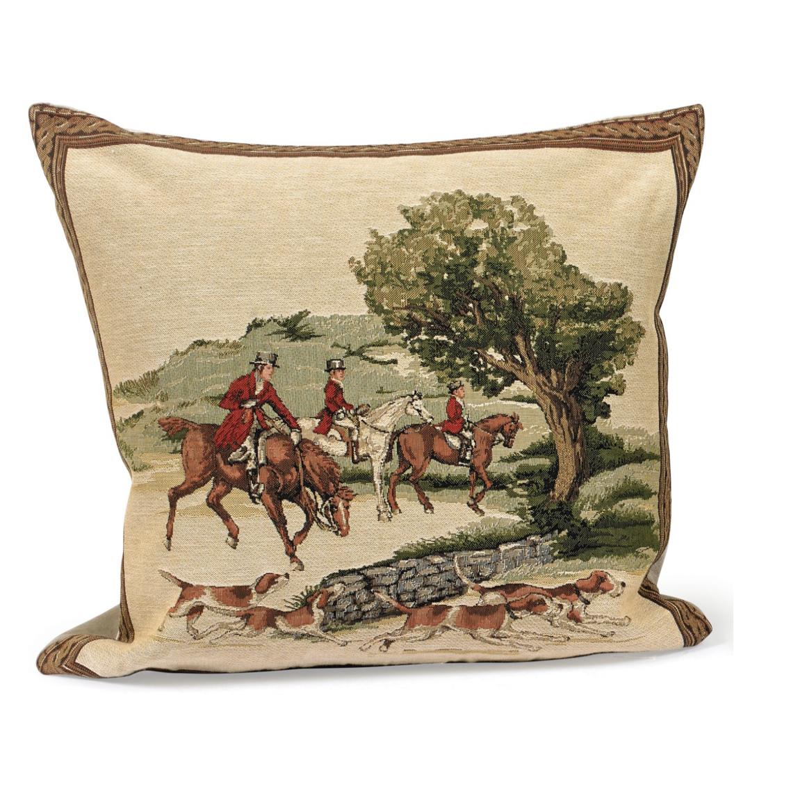 Scully & Scully English Hunt Scene Tapestry Pillow #1