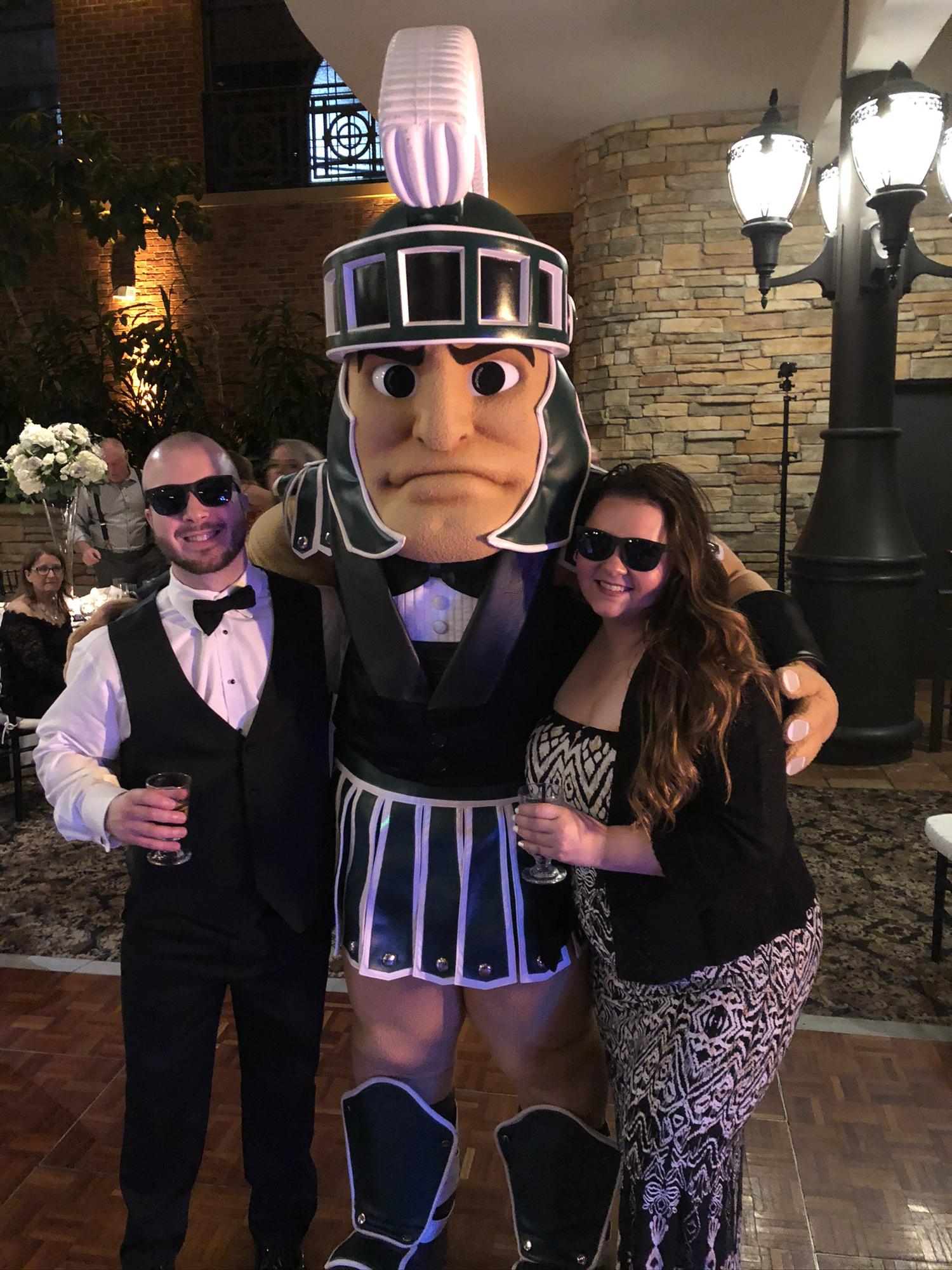 With Sparty at Pat & Mackenzie Fulton’s wedding! The best surprise!!