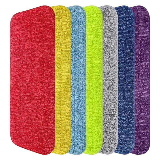 MEXERRIS Microfiber Spray Mop Pads Replacement for Floor Cleaning Floor Cleaning Mops Heads Replacement Washable Reusable Flat Mop Refills Fit for All Spray Mops & Reveal Mop, 7 Pack/Set Multicolor