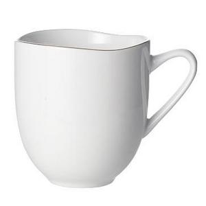 Organic Rimmed Dinnerware, Mug, Set of 4, Gold Rim