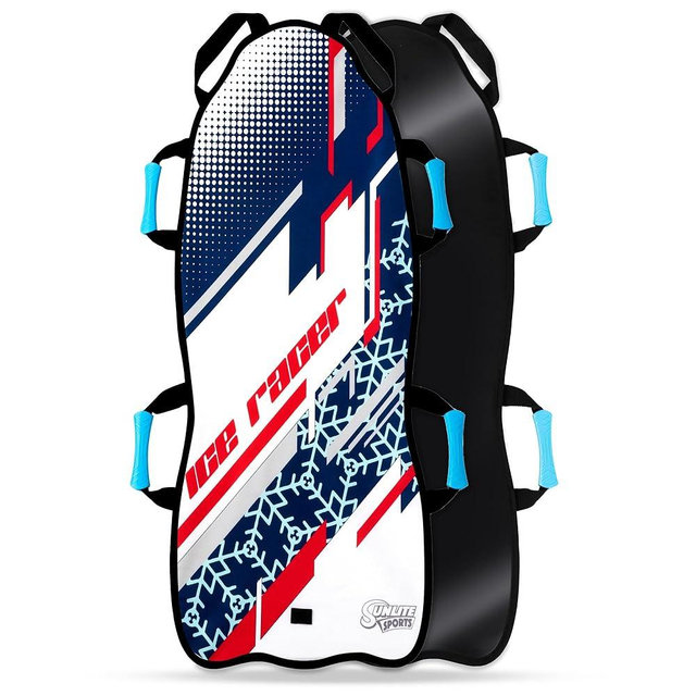 Sunlite Sports 45” Snow Sled – Foldable or Foam Style Toboggan for Kids & Adults, Reinforced Bottom, Durable Stitching & Ergonomic Handles – Lightweight & Portable Winter Sled