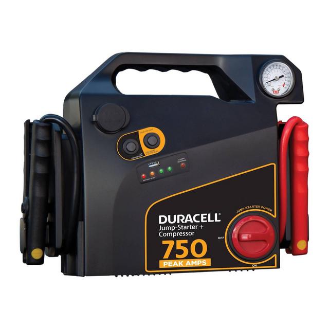 Duracell 750 Peak Amp Portable Emergency Jump Starter with Compressor