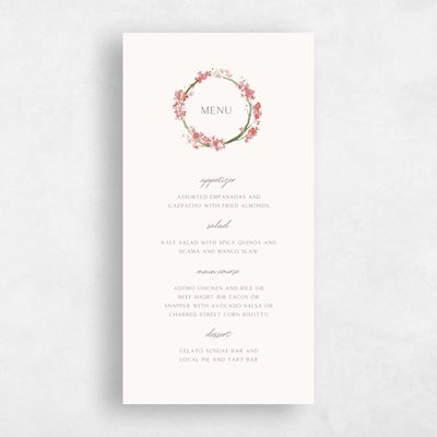 Watermelon, Pink Wedding Menu - Allamia