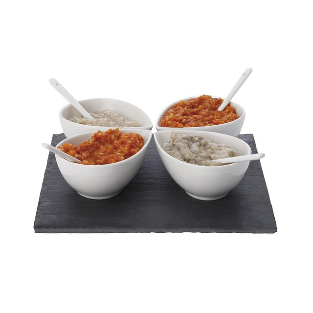 Maxwell and Williams Basics Slate 9-Piece Square Teardrop Dipping Set, White