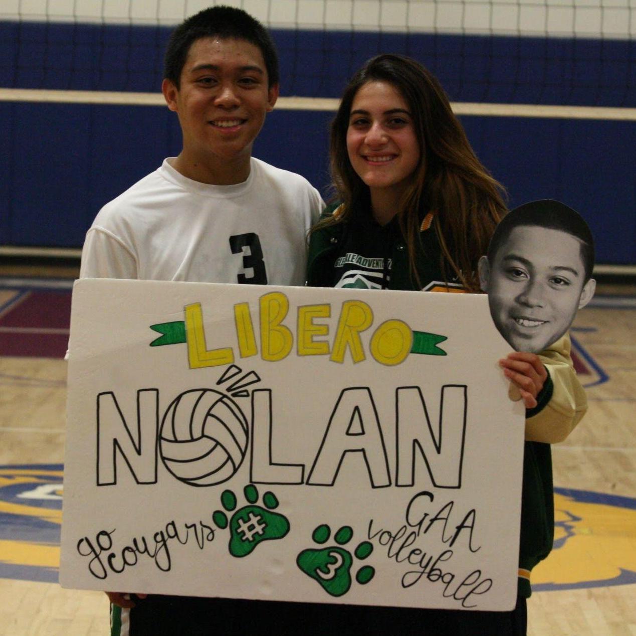 May 2017 - Vivien Lee supporting Nolan and the Cougars after their playoff victory.