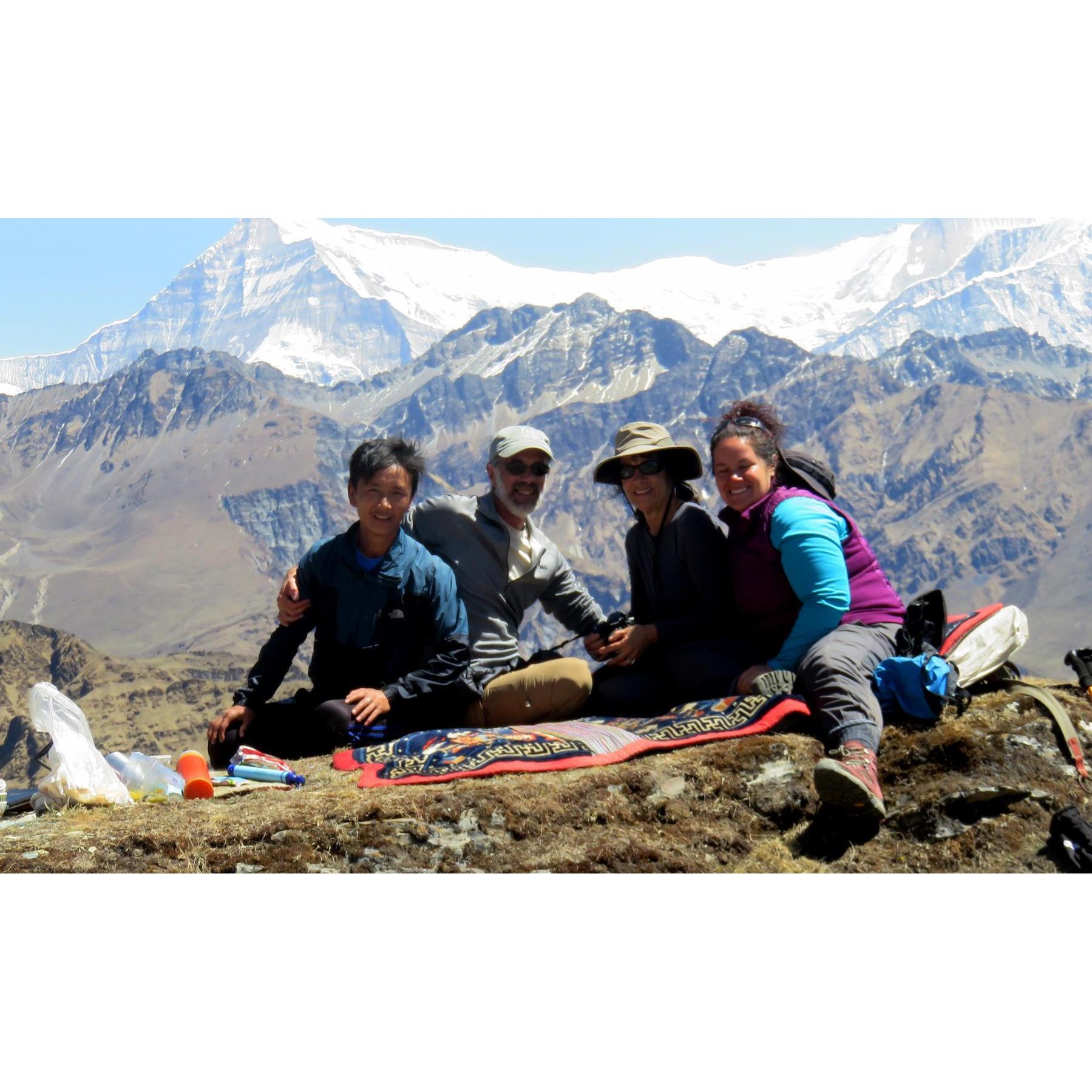 On top of the world with the Himalayas looking on