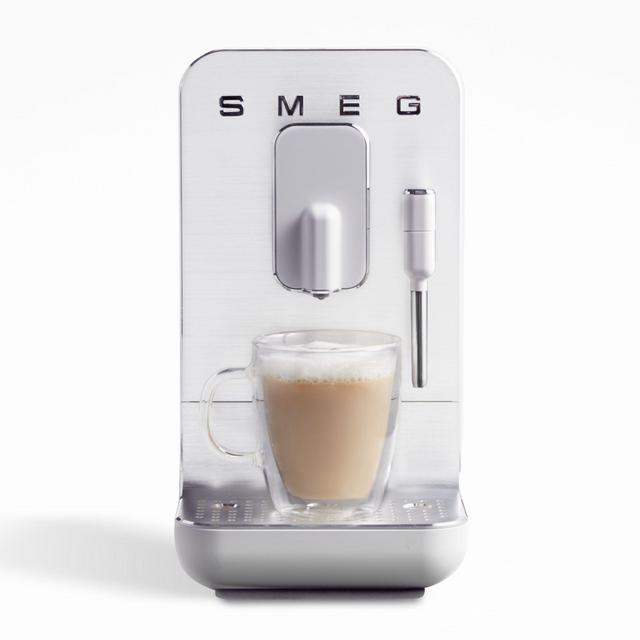 Smeg Matte White Fully Automatic Coffee and Espresso Machine with Milk Frother