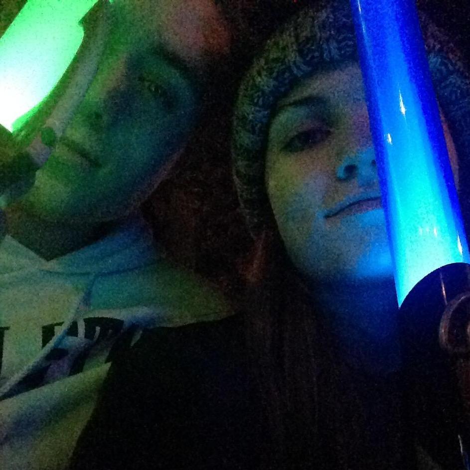 Disneyland for Emily's birthday... Joseph convinced her to make their own lightsabers. Best purchase EVER