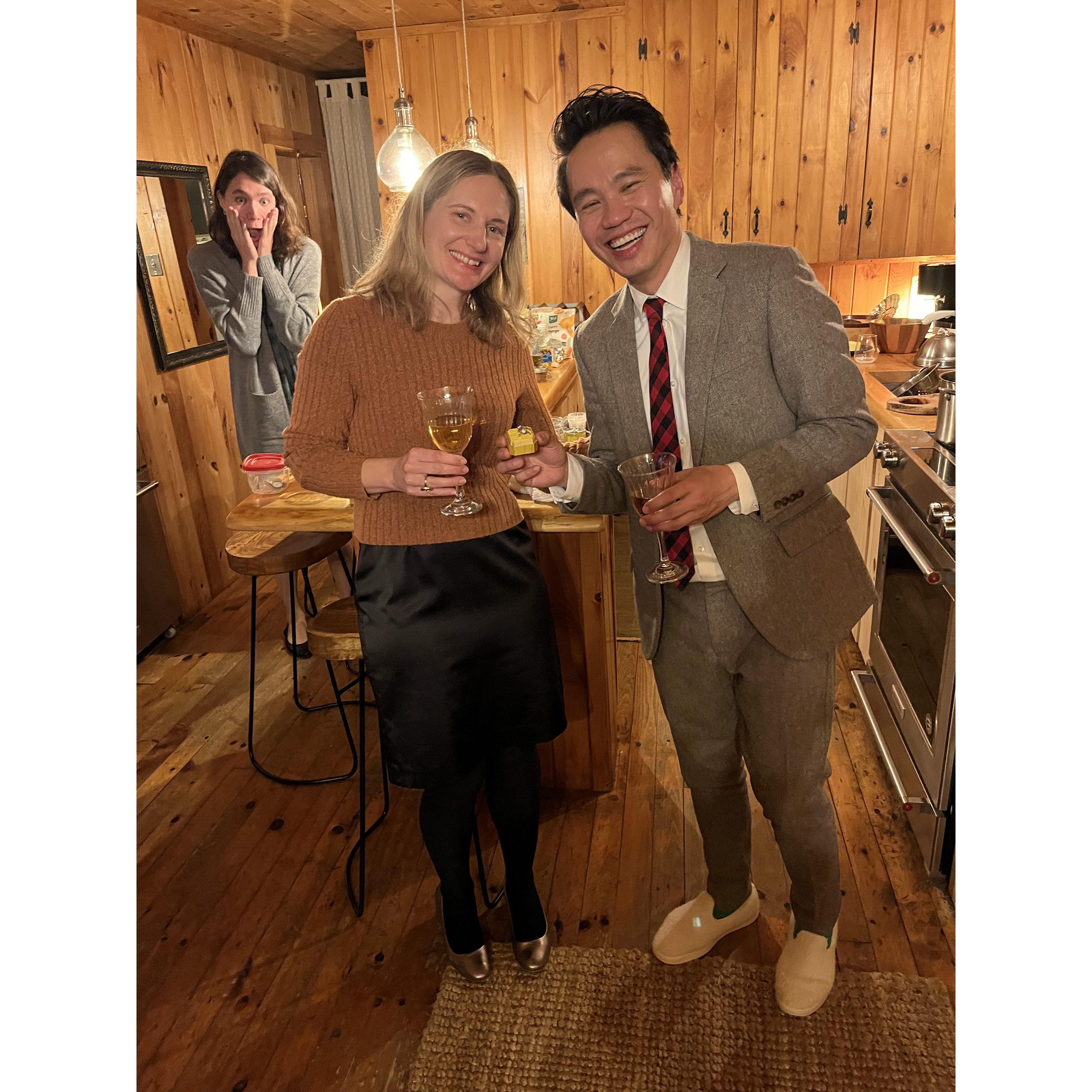 When we got engaged in Vermont over New Years!