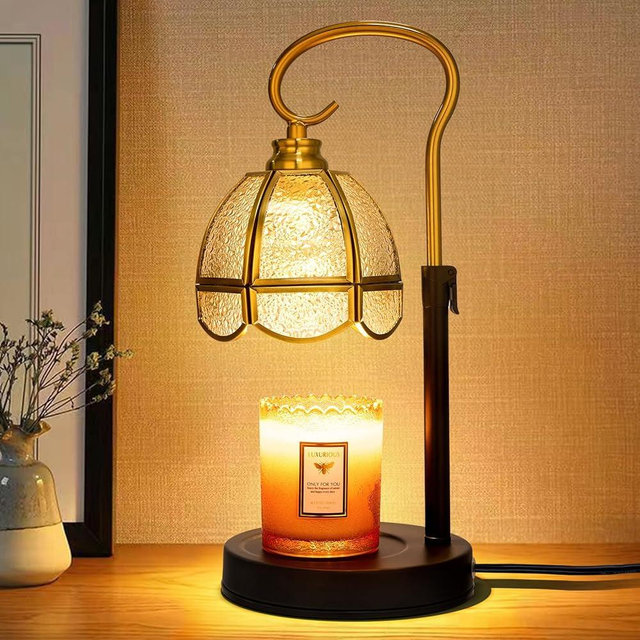 LAYUKI Candle Warmer Lamp with Timer, Dimmable, Adjustable Height, Birthday Gifts for Women Mom, House Warming Gifts New Home Decor, Wax Warmer Lamp for Jar Candles with 2 Bulbs (Transparent Shade)