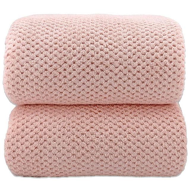 YTYC Towels,39x78 Inch Oversized Bath Sheets Premium Bath Towel Set for Bathroom Ultra Soft Highly Absorbent Hotel Quality Extra Large Fluffy Microfiber Coral Shower Towels 80% Polyester (Pink, 2)