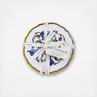 Capri BPA Free Melamine Appetizer Plate, Set of 4