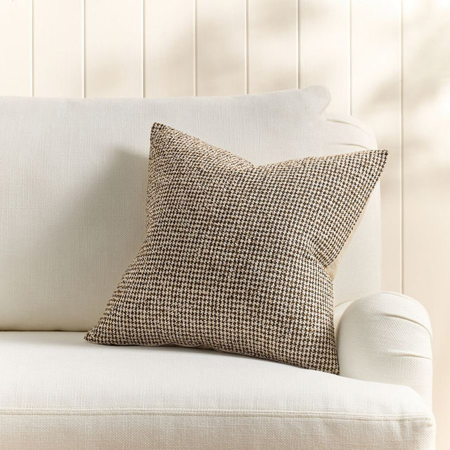 Bellmont Houndstooth Pillow Cover, Neutral/Ivory, 18"