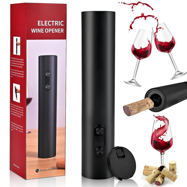 Casuenia Electric Wine Opener, Battery Operated Wine Bottle Openers, One-Button Operation & Easy Carry Corkscrew Wine Opener for Home Party Bar Wedding, Gifts for Wine Lovers Women Men Waiter
