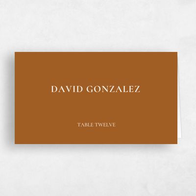 Copper, Orange Wedding Place Card - Woodland