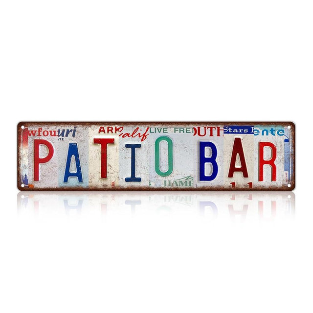 Vintage Patio Bar Wall Decor Street Signs Bar Metal Tin Signs 16 x 4 Inches