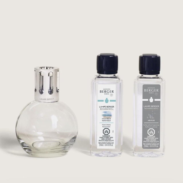 Essential Round Lampe Berger Starter Kit with Air Pur So Neutral + Ocean Breeze