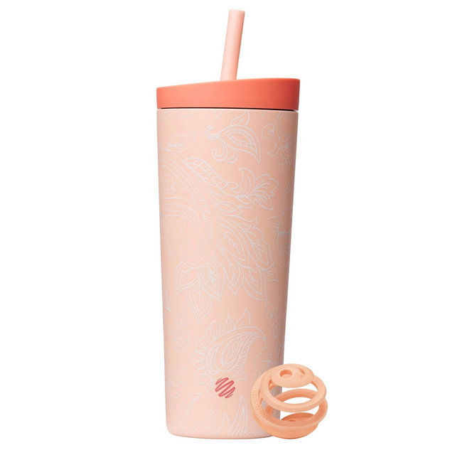 BlenderBottle 24 fl oz Stainless Steel 2-in-1 Shaker Tumbler - Paisley Bloom
