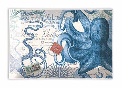 Michel Design Works Rectangular Glass Soap Dish, Octopus