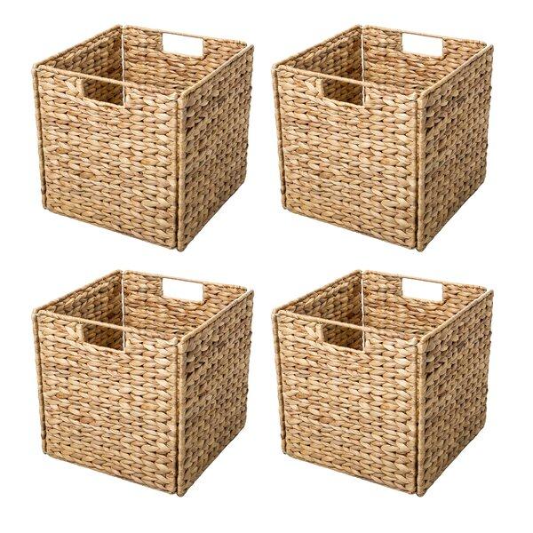 Hyacinth Foldable Storage Wicker Basket (Set of 4)