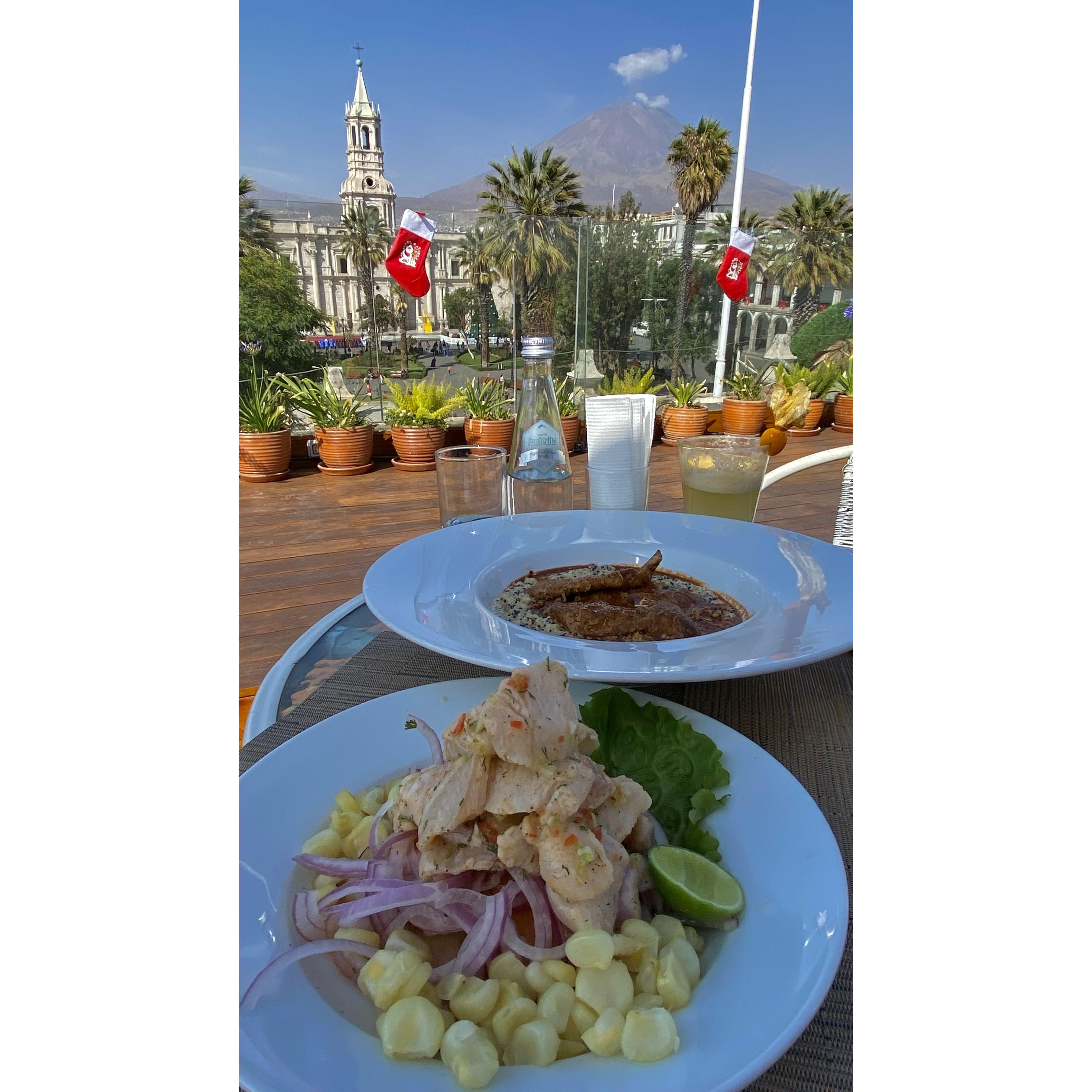Breathtaking views! Photo featuring Ceviche and quinoto de Alpaca