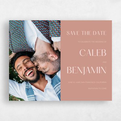 Dusty Terra Cotta, Brown Wedding Save the Date - Goodwin Photo