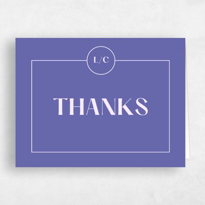 Periwinkle, Purple Wedding Thank You - Brevard Frame