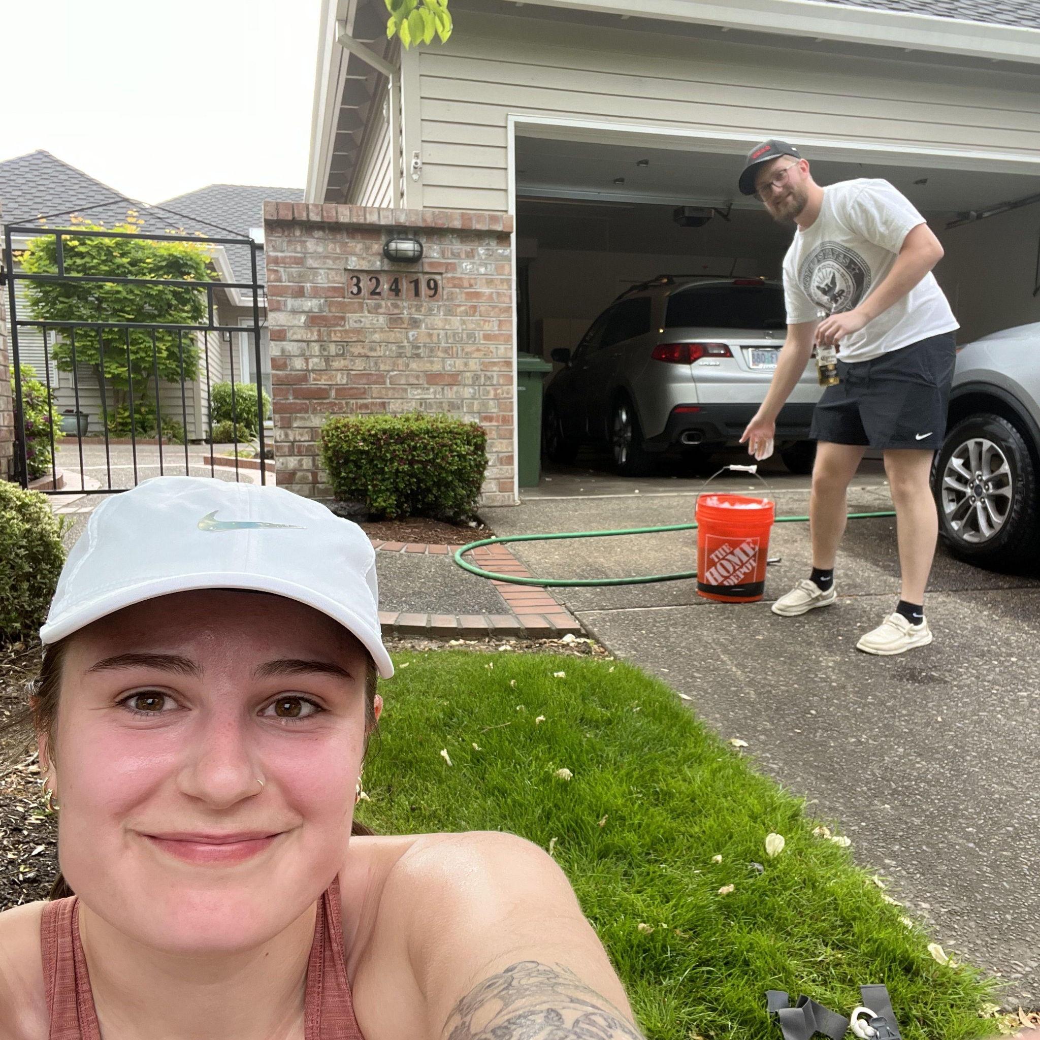 The day Mike asked Emily's parents for their blessing while Emily went on a run and Mike washed her car!