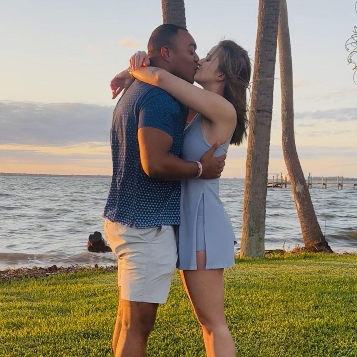 Jessie proposed in Fort Pierce, FL as the sun was setting over the inlet on the Island 💍