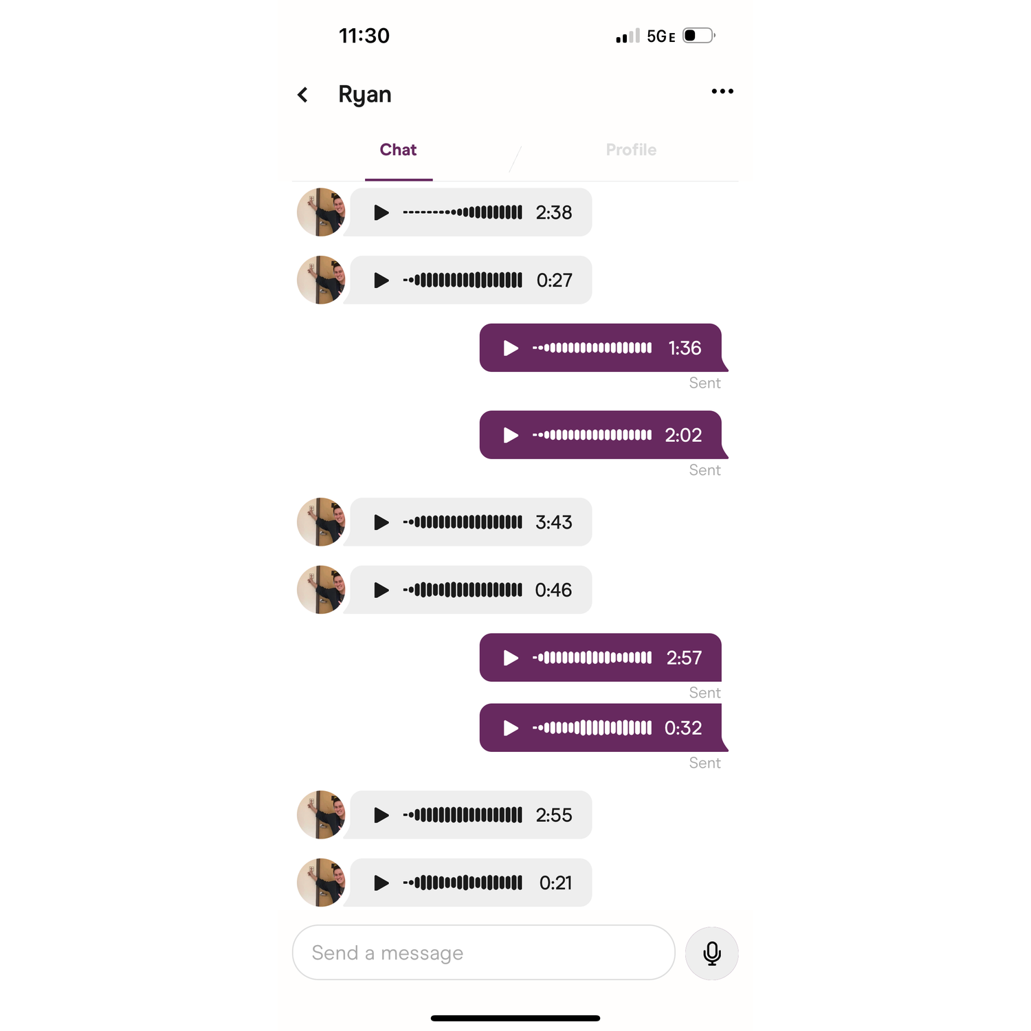 What our convos looked like!