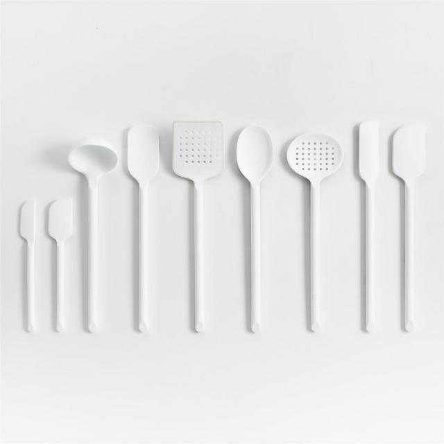 Tovolo 5pc Silicone and Wood Handle Spatula Set Apricot Orange