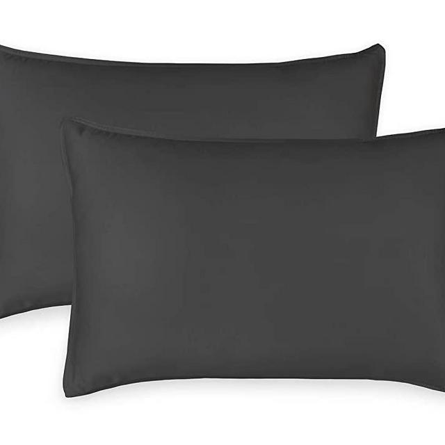 Pure Bamboo Queen Pillowcase 2 Piece Set - 100% Organic Bamboo - Soft, Breathable, Moisture-Wicking, Hypoallergenic, Luxury Sateen Fabric with Envelope Closure (2 Queen Pillowcases, Charcoal)