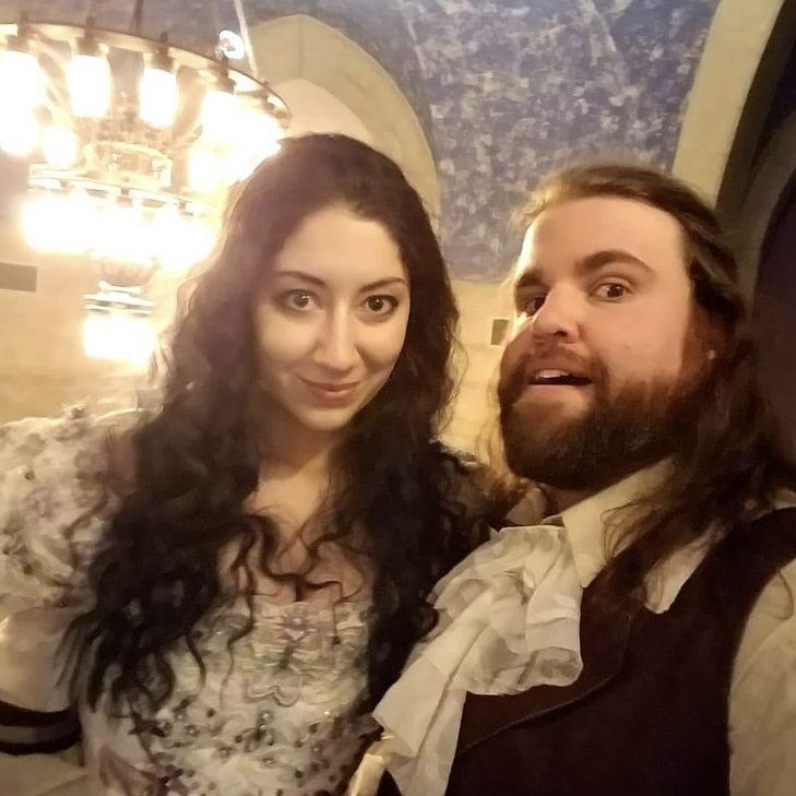 Our first official date at the Goblin Ball (moments before disaster)