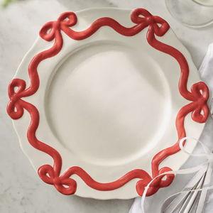 Benedita Bow Stoneware Dinner Plates, Set of 4