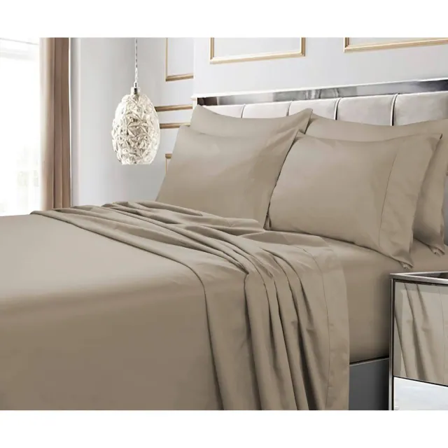 Tribeca Living California King 600 Thread Count Cotton 4pc Deep Pocket Sheet Set Clay: Woven, OEKO-TEX Certified, 25" Mattress Fit