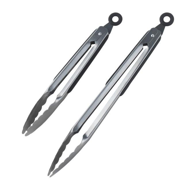 DRAGONN Premium Sturdy 12-inch and 9-inch Stainless-steel Locking Kitchen Tongs, Set of 2 …