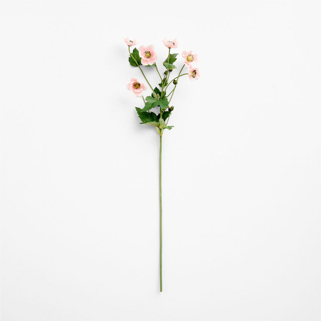 Faux Pink Japanese Anemone Spray 44"