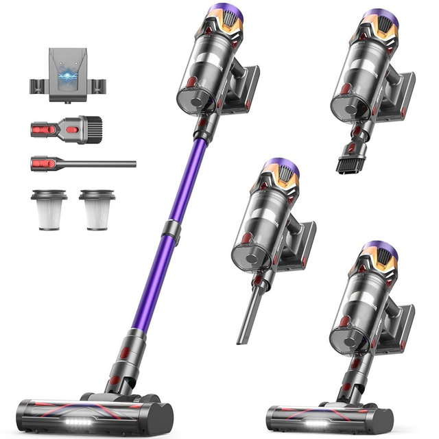 Cordless Vacuum Cleaner 55Kpa/650W/70Mins,1.8L Self Standing Stick Vacuum,Upgraded Vacuum Cordless with Hurricane Mode,Touch Screen,Anti-Tangle Wireless Vacuum,Vacuum Cleaners for Home/Pet Hair/Carpet