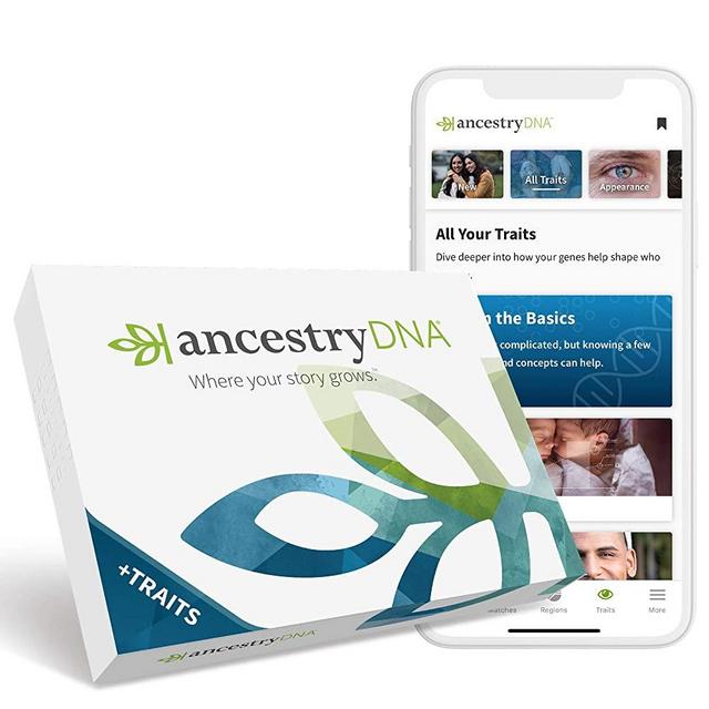 AncestryDNA + Traits: Genetic Ethnicity + Traits Test, AncestryDNA Testing Kit with 25+ Appearance and Sensory Traits, DNA Ancestry Test Kit, Genetic Testing Kit