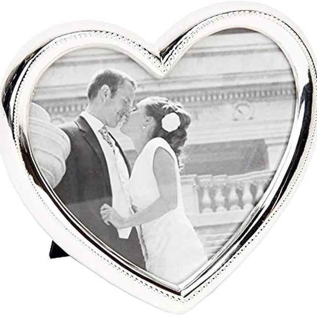 Haysom Interiors Contemporary Silver Plated Heart Shaped Photo Frame Holds a 4" x 4" Photograph