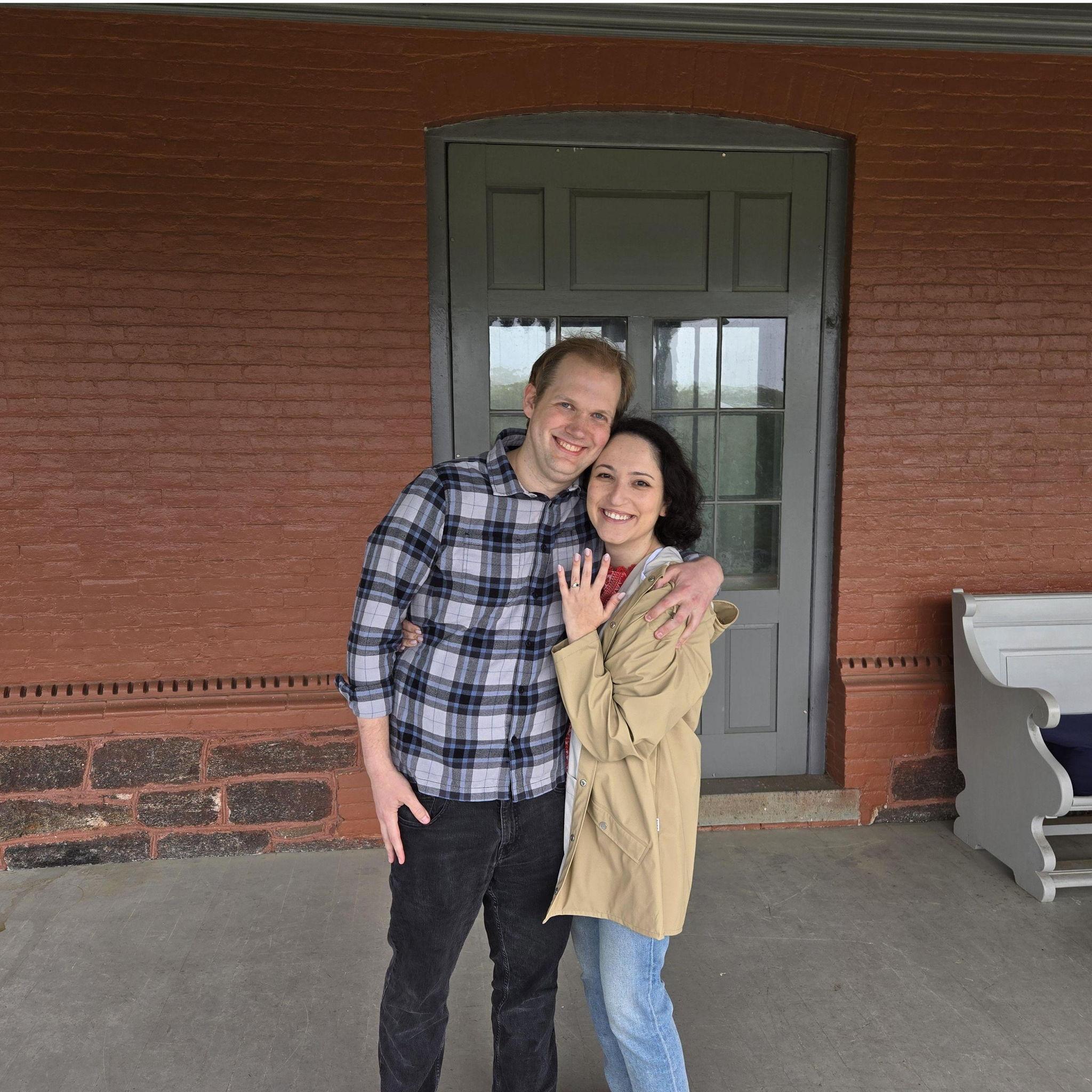 Post-proposal on Theodore Roosevelt's porch