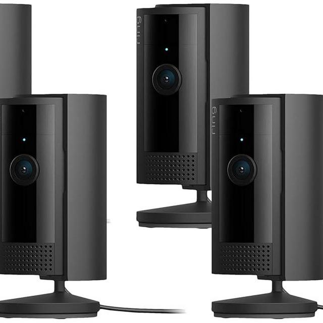 Ring Indoor Cam (2nd Gen) | latest generation, 2023 release | 1080p HD Video & Color Night Vision, Two-Way Talk, and Manual Audio & Video Privacy Cover | 4-pack, Black