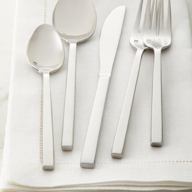 20-Piece Arezzo Flatware Service, Brush Stainless Steel