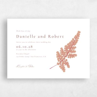 Coral, Pink Wedding Invitation - Dane Landscape