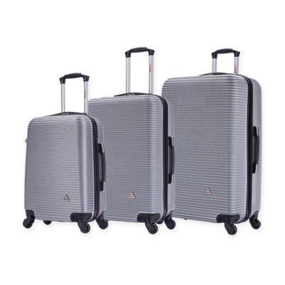 InUSA Royal 3-Piece Hardside Spinner Luggage Set in Silver